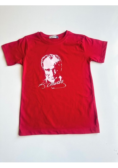Gala Atatürk Baskılı Çocuk Tişört Beyaz