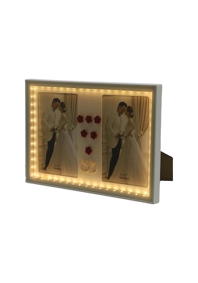 T.concept Led Işıklı 2 Li Fotoğraf Çerçevesi Beyaz 13x18 Cm