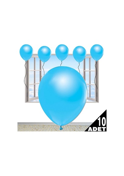 Metalik Parlak Balon. 10 Adet - Mavi