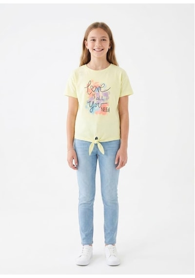 Stsahra Kız Çocuk Sarı T-shirt 00666sr