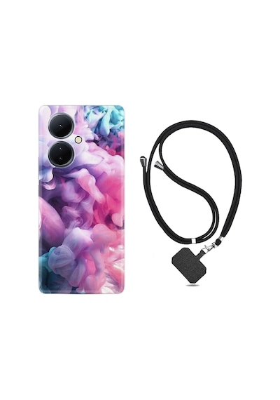 Vivo V29 Lite Kılıf Boyun Askılı Ipli Pink Cloud 1305