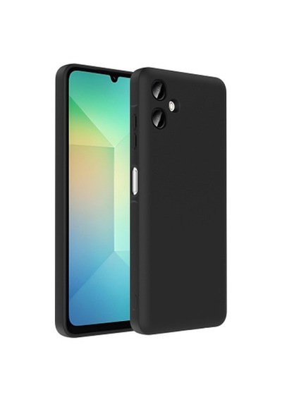Lexroo Samsung Galaxy Uyumlu A06 Kamera Korumalı Kartlık Hazneli Vitra Silikon Kılıf - Siyah