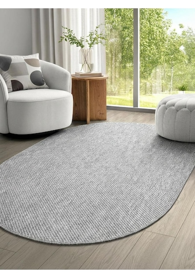Elit 1017 Gri Sisal Hasır Görünümlü Modern Salon Oturma Odası Dört Mevsim Halı Gri