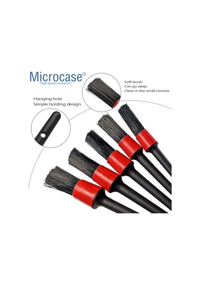 Microcase 5+1 Oto İç ve Dış Temizlik Bakım Fırça Seti - AL3010
