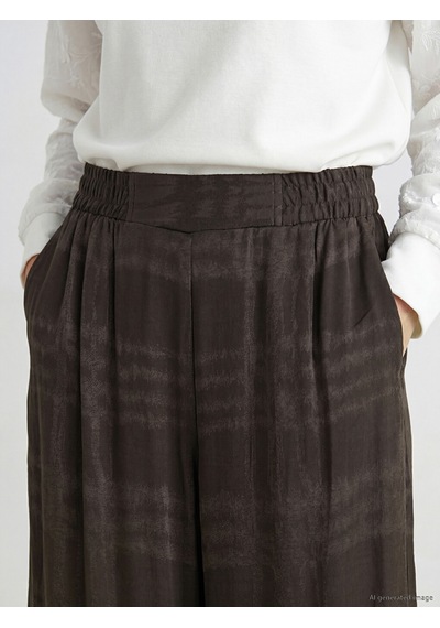Lcw Everyday Kahverengi Loose Fit Ekose Kadın Pantolon