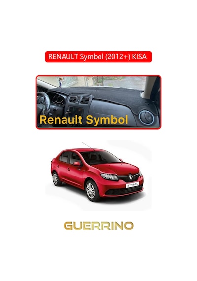 Renault Symbol 2012+ Kısa Torpido Koruma Halısı Kırmızı Kenar