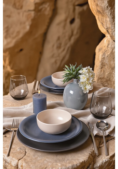 Keramika River Mix Yemek Takımı 6 Parça 2 Kişilik 399-950-959 Mavi