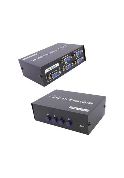 Vga Switch Çoklayıcı Anahtarlı Manuel Vga Çoğaltıcı 4 Port 4 Kasa 1 Ekran