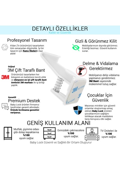 Çocuk Güvenlik Seti Çekmece Kilidi - Köşe ve Priz - Kapı Koruyucu Çok Renkli