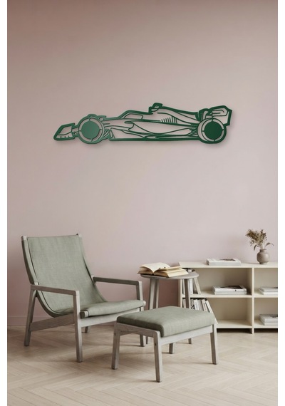 Formula Aracı Metal Duvar Tablosu - Duvar Sanatı - Duvar Dekoru - Yeşil