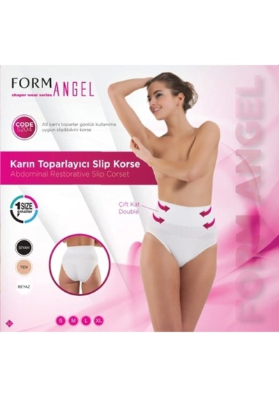 Form Angel Siyah Karın Toparlayıcı Slip Külot Korse Siyah