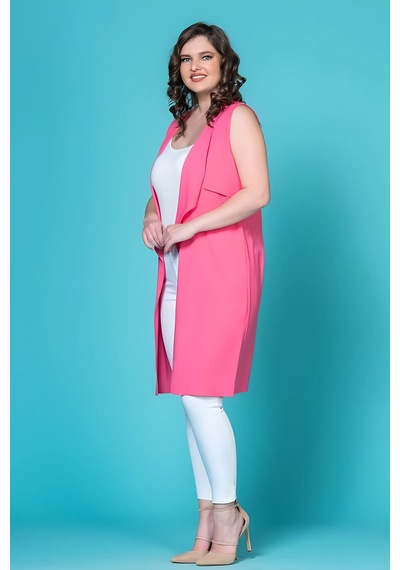 Hanezza Krep Yelek Fuşya - 4035066 Fuşya
