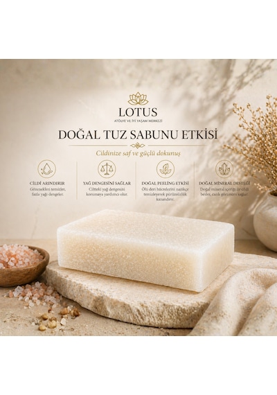 Lotus Arındırıcı & Peeling Etkili Doğal Tuz Sabunu 200 G