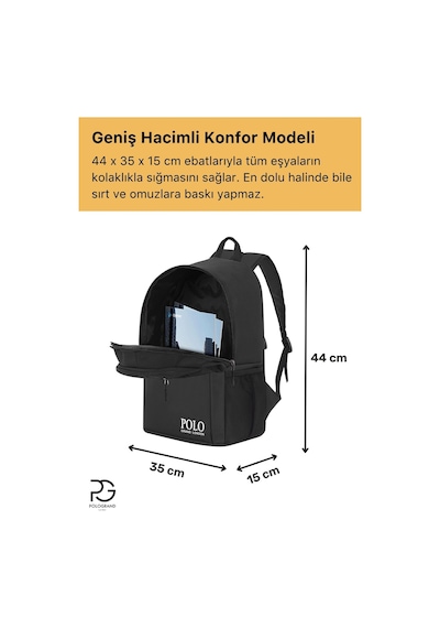 Orijinal Unisex Çok Gözlü Su Geçirmez Spor Kurs Laptop Gezi Seyahat Ve Günlük Kullanım Sırt Çantası siyah