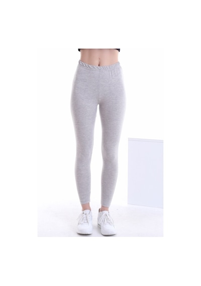 Self Clothing Kadın Flamlı Açık Gri Penye Kumaş Tayt Yüksek Bel Slf1291Gri Self Clothing Kadın Flamlı Açık Gri Penye Kumaş Tayt Yüksek Bel Slf1291Gri