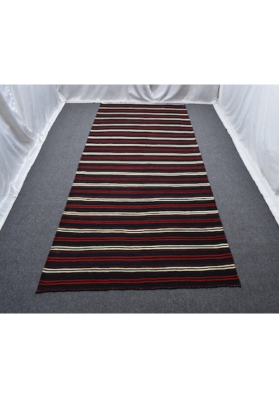 Zehra Abla Halı Yeni El Dokuma İnce Çubuklu Yağcıbedir Balıkesir Yün Kilim 6295