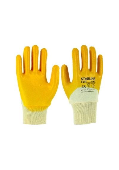 Starline E-301 Sarı Nitril Eldiven No: L/9 - 12 Çift