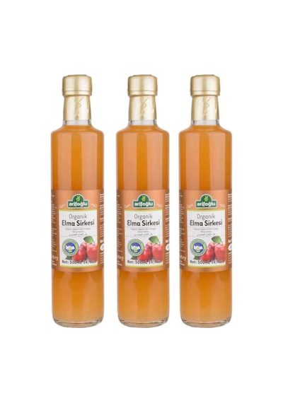 Arifoğlu Organik Elma Sirkesi Cam 3 x 500 ML
