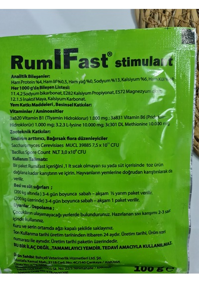 Animari Rumıfast 100gr Ruminantlar Sindiriim Sistemi Düzenleyici