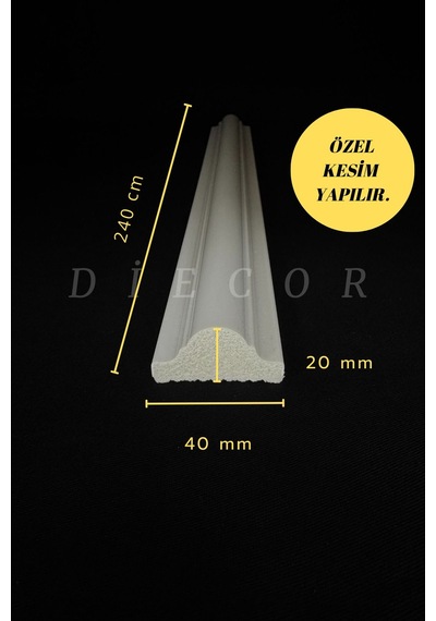 Diecor Dekoratif Boyanabilir Polistren 1 Adet 4 Cm Duvar Çıtası Beyaz 4 Cm Model:xa254