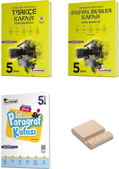 Kafa Dengi 5. Sınıf Türkçe Sosyal Ve Paragraf Kafası Soru Bankası 3lü Set + Telefon Standı