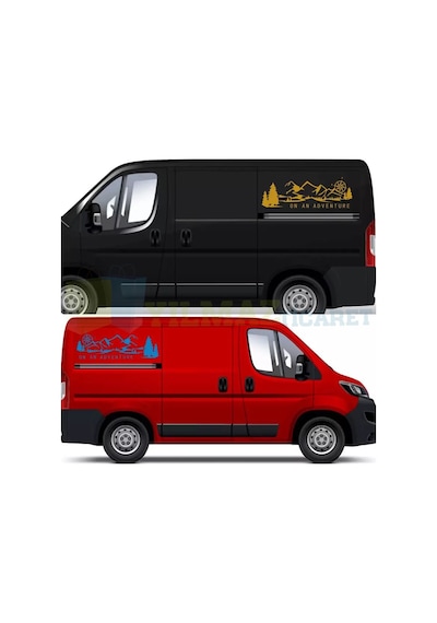Macera Orman Pusula Dağ Kamp Karavan Çekme Oto Sticker Etiket 2Ad