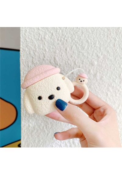 Apple Uyumlu iPhone 1/2. Nesil  Koruyucu Bluetooth Kulaklık Kılıfı Figürlü Teddy1 Airpods 1/2. Nesil