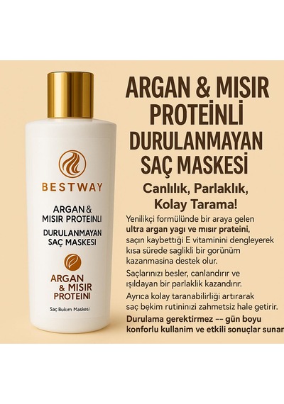 Bestway Argan Mısır Durulanmayan Saç Maskesi