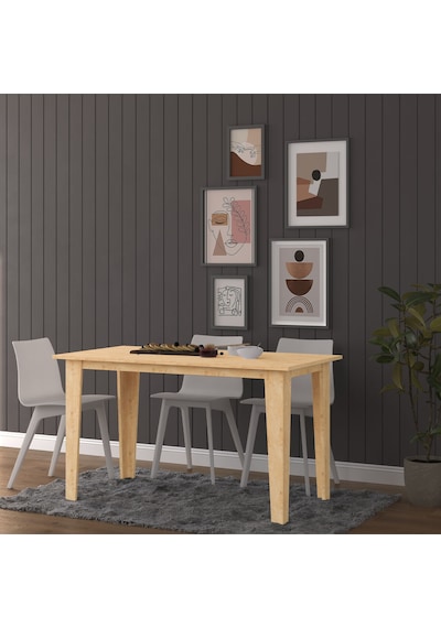 Asra Trend Yemek Masası YM-01 %100 MDF 4-6 Kişilik Mutfak Salon Masası Safir Meşe