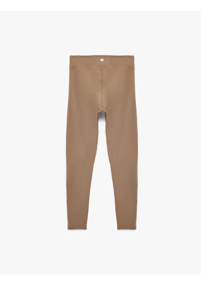Koton Yüksek Bel Dikiş Detaylı Slim Fit Spor Tayt Vizon 6sak40157nk 01x