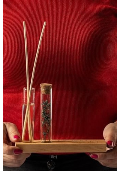 Motive Tasarımlı Dekoratif Set - Bambu Oda Kokusu Şişesi Abundance Prosperity