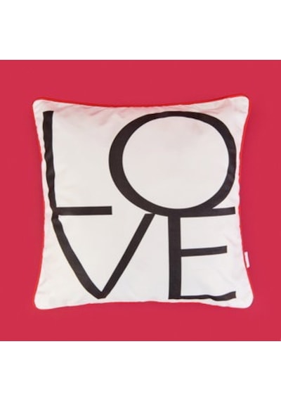 Soft Liebe Kırlent - Siyah / Beyaz - 45x45 Cm Çok Renkli