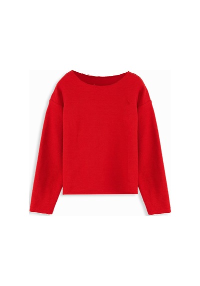 Denokids Crop Top Kız C Ocuk Kırmızı Sweatshirt Çok Renkli