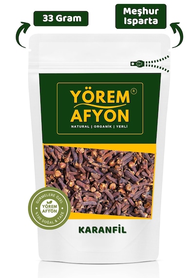 Yörem Afyon Isparta Yöresinden Seçkin Hasat Yağı Alınmamış Hakiki Tane Karanfil Syzygium Aromaticum 33gr.