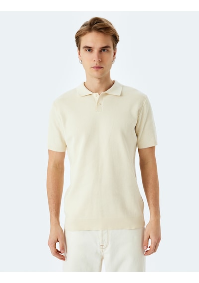 Koton Pamuklu Basic Polo V Yaka Kısa Kollu Triko Tişört Ekru 5sam70029ht Ekru Koton Pamuklu Basic Polo V Yaka Kısa Kollu Triko Tişört Ekru 5sam70029ht Ekru