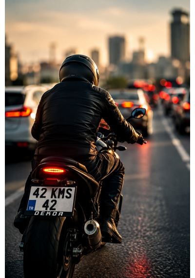 Dekor Yazılı Motosiklet Plakalığı