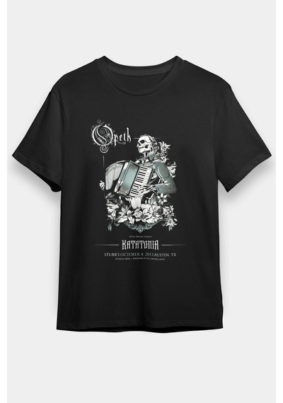 Startmore Adrift Opeth Baskılı Unisex Beyaz Tişört Siyah