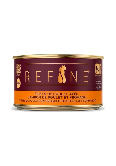 Refine Kısırlaştırılmış Kedi Konservesi Tavuk Jambonlu Ve Peynirli 85 Gr
