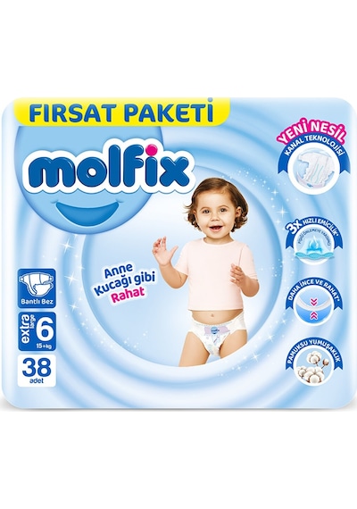 Molfix Fırsat Paketi Extra Large 6 Beden 38 Adet MOL-815197