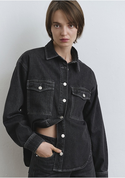Mavi - Bekka Classic Denim Gri Jean Gömlek 1211000-89238 Antrasit