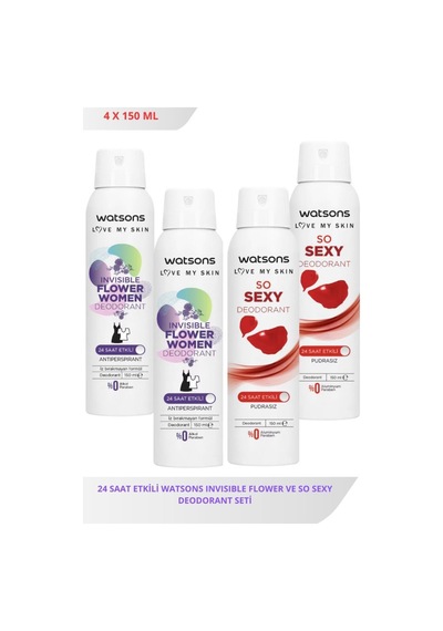 Watsons Invisible Flower 150 Ml X2 Ve So Sexy 150 Ml X2 Deodorant Seti