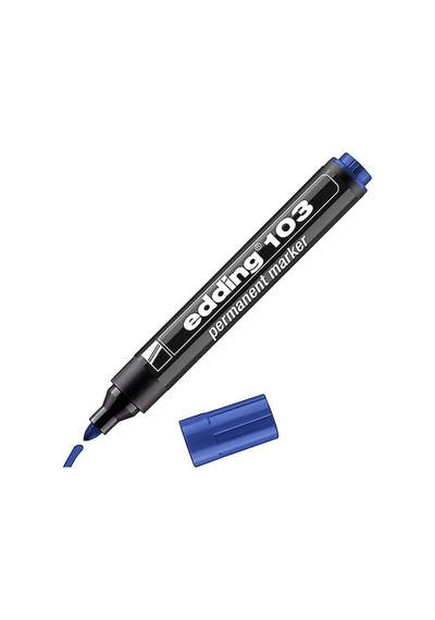 Edding Permanent Markör E-103 Mavi 10 Lu Siyah