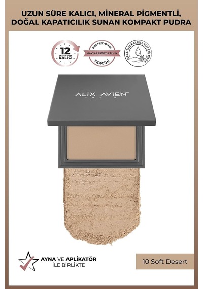 Kompakt Pudra - 12 Saate Kadar Kalıcılık - Sıcak-nötr Cilt Alt Tonu - Compact Powder 10 Soft Desert Diğer