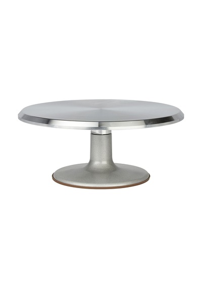 Metal Pasta Sıvama Standı Dönerli Gümüş