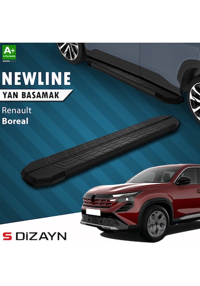 S-dizayn Renault Boreal Newline Siyah Yan Basamak 183 Cm 2025 Üzeri A+ Kalite