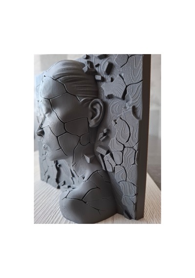 Modern Kadın Portresi 3d Rölyef Duvar Tablosu 14x14 Cm