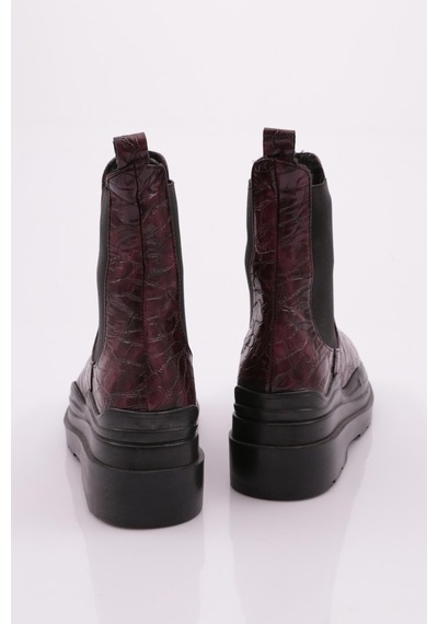 Dgn Btg200 Kadin Kalin Taban Sterch Deatyli Bot BTG200-1563-R6784 Bordo