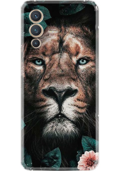 Vivo V23 Kılıf Resimli Desenli Baskılı Silikon Leon Flowers 1307