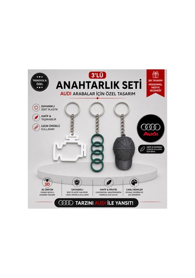 Arabacılara Özel Audi 3 Lü Anahtarlık Seti