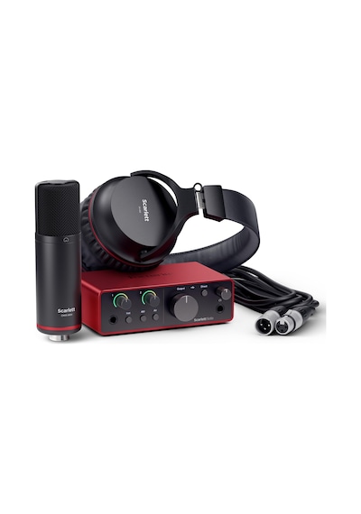 Focusrite Scarlett Solo Studio Gen 4 Ses Kayıt Paketi: Şarkı Yazarları İçin Kayıt, Yayın Ve Podcasting İçin Kondansatör Mikrofon Ve Kulaklık, Usb Audio Arayüzü